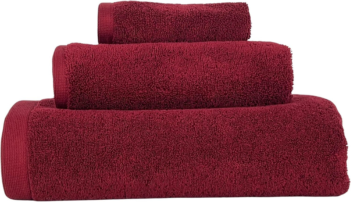 Juego de toallas turcas Lincoln & Palm de 3 piezas, gruesas, suaves y afelpadas, de 700 GSM, calidad para spa y hotel, con infusión de plata SILVERbac | Baño 58x30, Manos 30x16, Toallita facial 13x13 (Juego de toallas de 3 piezas, rojo intenso)