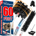 Kit de limpieza de conductos de secadora Sealegend de 18 metros (60 pies) / Quitapelusas / 2 cepillos flexibles de ajuste rápido mejorados / Cepillos para chimeneas y hogares para un uso fácil / Funciona bien con o sin taladro eléctrico