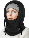 ROXUN Pasamontañas de forro polar, máscara facial paravientos, cubierta de cuello cálida para invierno, capucha para hombres y mujeres