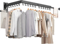 Perchero de pared, tendedero, tendedero para ropa, tendedero retráctil, plegable, de aluminio, plegable hacia arriba, izquierda y derecha. 