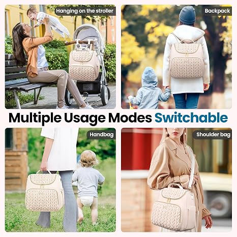 Tealari Mochila de Pañales Convertible 4 en 1 | Impermeable con Cambiador | Bolsa para Bebé, Cochecito y Bandolera