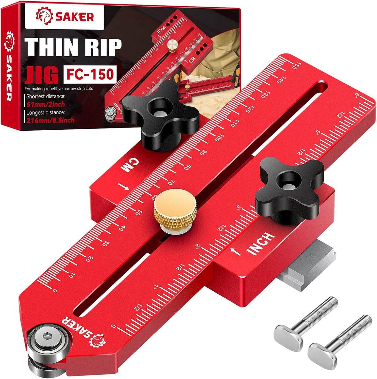 ⚠️ Guía de Corte Saker Thin Rip Jig | Le Faltan los Tornillos (Se Consiguen Aparte, No Afecta Funcionamiento) | Sierra Mesa Cinta Fresadora | 1 Unidad