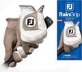 Guantes de golf FootJoy RainGrip para hombre, blanco/gris, talla pequeña, par