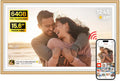 Frameo Marco de Fotos Digital 15.6" 64GB – Pantalla IPS FHD Táctil 1920x1080, WiFi, Blanco Dorado, Regalo para Padres y Abuelos