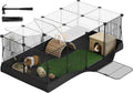 Jaula para cobayas, conejos y animales pequeños SONGMICS con alfombrilla impermeable, puerta superior y lateral, 20 paneles, 48,4 x 24,8 x 16,3 pulgadas, negro tinta ULPI011BH01