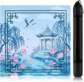 Tapete de Mahjong Dunzy de 84 x 84 cm con bolsa de transporte, antideslizante, con reducción de ruido, para juegos, de goma, para mesa de Mahjong, accesorios, regalos para póker, juegos de mesa y dominó (azul marino, rayas).