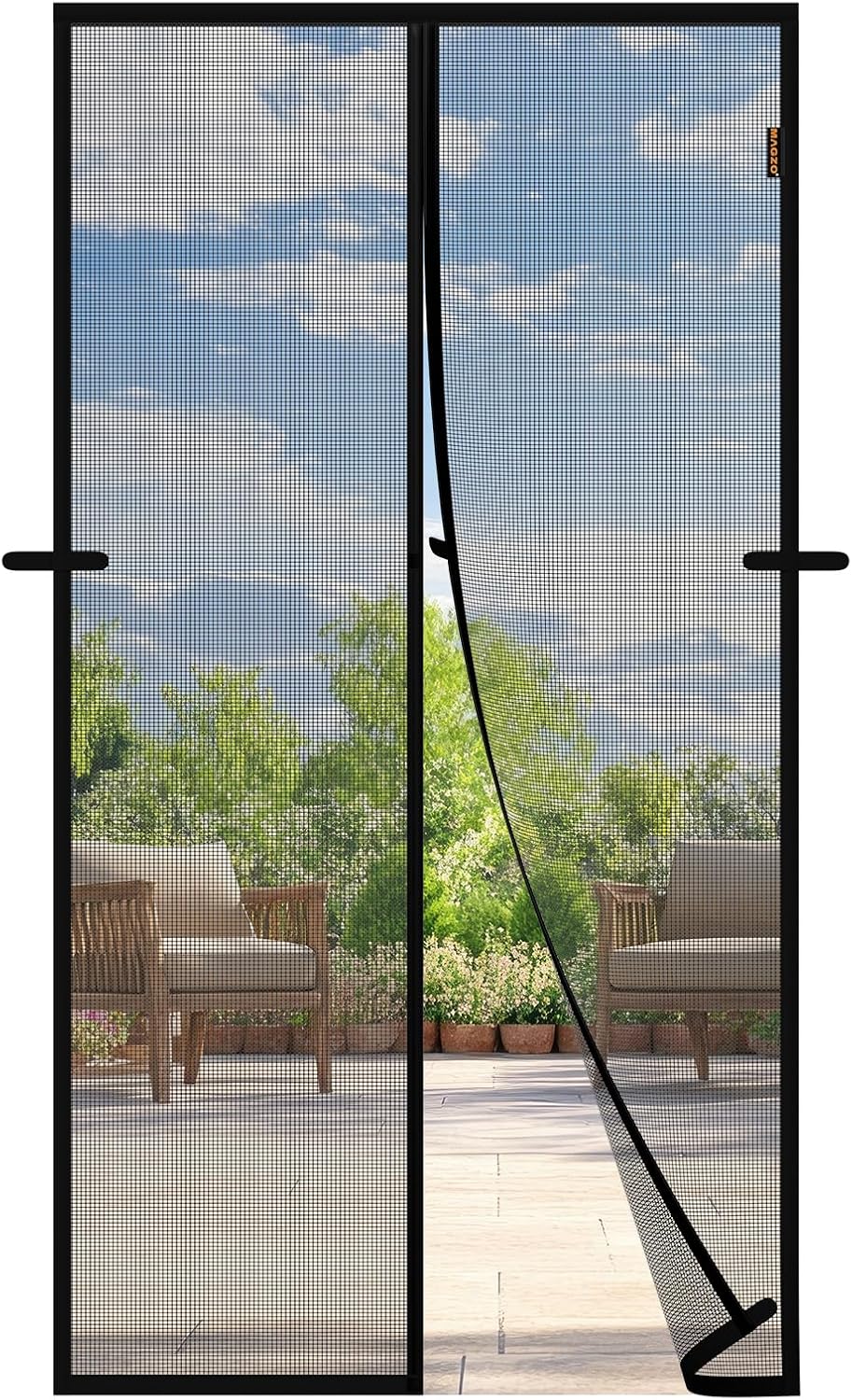 Mosquitero Magnético para Puerta Negro | Se Ajusta a Puertas de 30 x 80 Pulgadas | Malla de Poliéster Antirrayas | Apto para Mascotas | Instalación Fácil