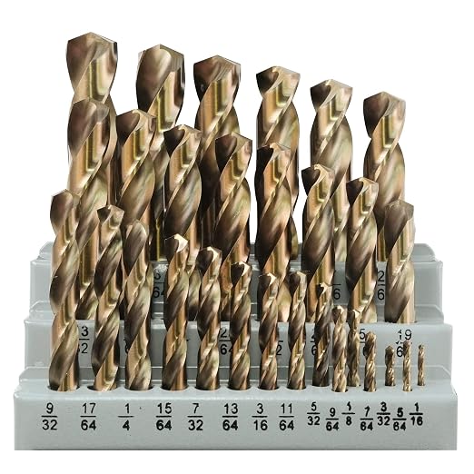 ⚠️ Le Falta Broca #5/64 – GMTOOLS Set 29 Brocas de Cobalto HSS – Punta 135°, Acabado Negro y Dorado, Para Acero Inoxidable, Plástico y Madera, 1/16"-1/2", Estuche Metálico