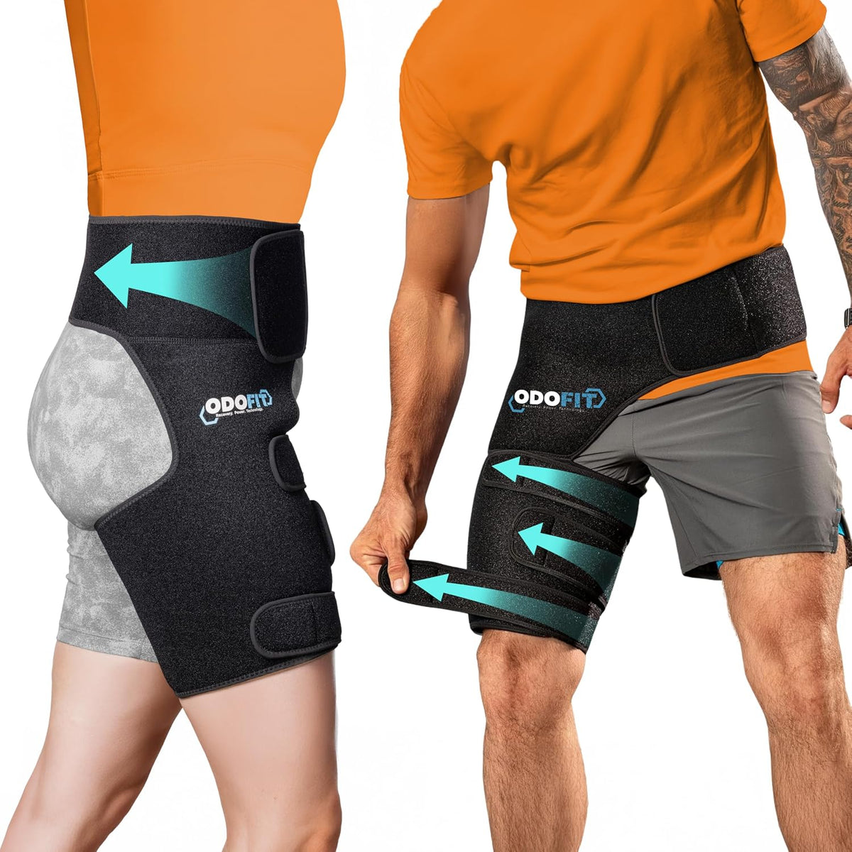 Bragueta de Cadera 5 en 1 para Mujeres y Hombres Alivio del Dolor de Ciática, Envoltura Ajustable de Compresión de Ingle y Flexor de Cadera para Muslo Cómodo, Soporte de Tendón y Nervio Ciático, Movilidad y Recuperación Mejoradas