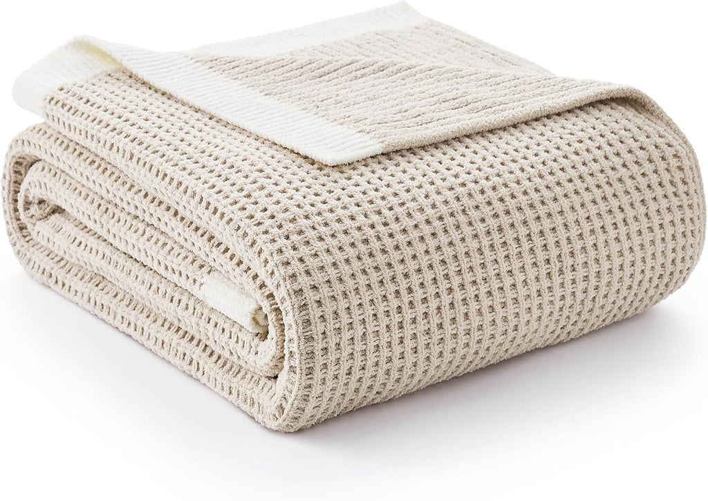 Manta de chenilla Amélie Home, suave y acogedora, con textura de gofre, ideal para sofás y sillones. Cálida pero ligera, transpirable, perfecta para todas las estaciones, para hombres y mujeres. Regalo ideal para inauguración de casa o cumpleaños