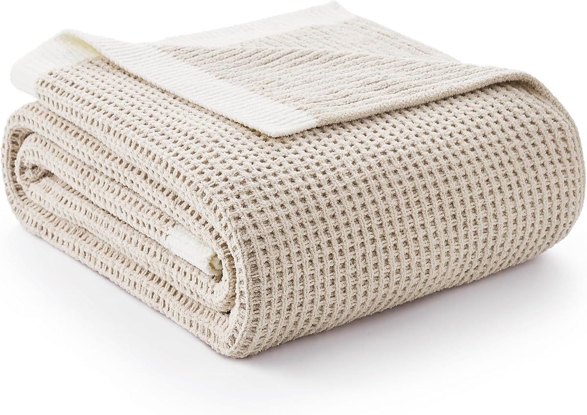 Manta de chenilla Amélie Home, suave y acogedora, con textura de gofre, ideal para sofás y sillones. Cálida pero ligera, transpirable, perfecta para todas las estaciones, para hombres y mujeres. Regalo ideal para inauguración de casa o cumpleaños