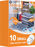 Bolsas de vacío GONGSHI para ropa, viajes y almacenamiento en el hogar, bolsas de vacío de viaje con bomba eléctrica, ahorran espacio para mantas, edredones, almohadas y ropa, paquete de 32 unidades.
