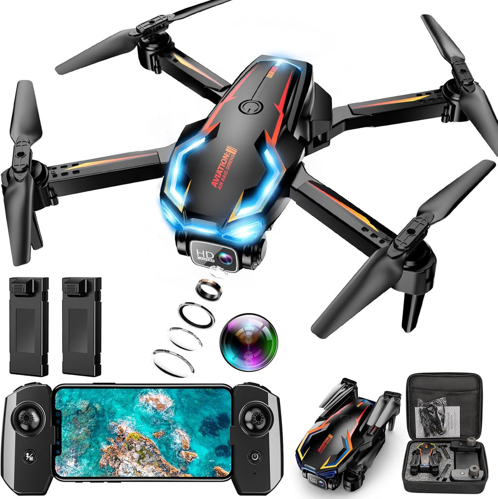 2K FPV Drone with Camera for Adult Beginners - Upgraded Altitude Hold, One Key Start, 2 Batteries & Carry Case, Toys Gifts for Teen Boys Girls, Beginner