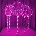 Globos LED Lightsfever con palitos, soportes y pilas (paquete de 6, color rosa)