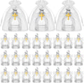 Botellas de agua bendita Newtay, artículos católicos de vidrio a granel para bautizos, obsequios para invitados, recipientes de agua cristianos con cruz, bolsas de organza con lazo para regalos de Primera Comunión, iglesia, boda, bautizo (24, blanco