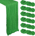 Paquete de 6 caminos de mesa de gasa verde de 3 metros (10 pies) de largo, estilo bohemio, transparente y rústico, ideal para decoración de fiestas, baby showers, bodas y celebraciones.