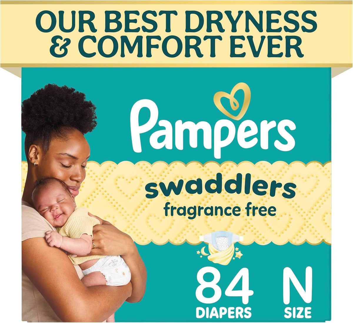 Pañales Pampers Swaddlers para recién nacidos, talla 0, paquete de 84 unidades