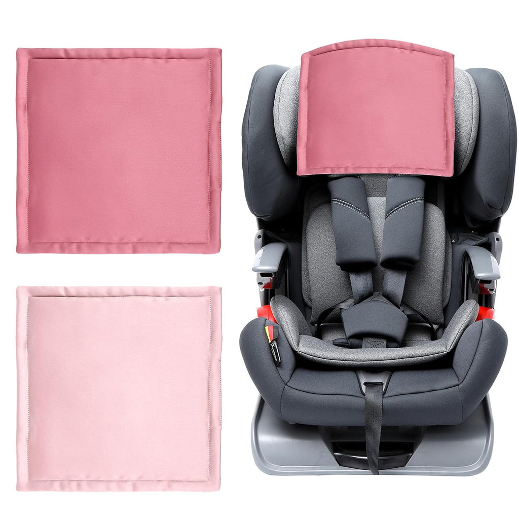 Sprouterie Pack de 2 Fundas de Satén para Reposacabezas de Silla de Coche de Bebé | Tacto Sedoso, Protege el Cabello del Bebé | Rosa para Niñas