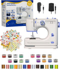 Portable Sewing Machine, Lncludes Beginner Basic Sewing Machine Kit, 12 Stitch Patterns Built-In, Versatile 2-Speed Foot Pedal, Great for Beginners, Adults, Home Use - Blue-S