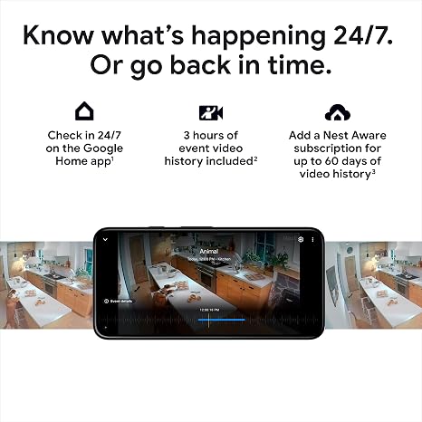 Cámara de Seguridad Google Nest Cam Outdoor 2da Gen — 2K, Visión Nocturna, Audio Bidireccional, Gemini, Google Home, Modelo 2025