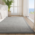 Alfombra Lavable Trenzada Boho 180x270cm – Antideslizante TPR, Resistente Manchas, Estilo Yute, Color Gris