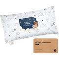 Almohada para niños pequeños con funda - 10x18 My Little Dreamy Almohada de viaje para niños pequeños para dormir, funda de almohada pequeña de algodón orgánico, suave y transpirable, lavable