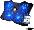 KLIM Wind Base de Enfriamiento para Laptop | 4 Ventiladores a 1200 RPM, Soporte USB de Accion Rapida para PS5 PS4 (Azul)