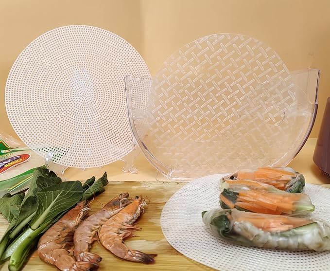 Envolturas de papel de arroz para rollos de primavera Cuenco de agua Dipper de agua para remojar herramientas de papel de arroz para hacer rollos de primavera frescos