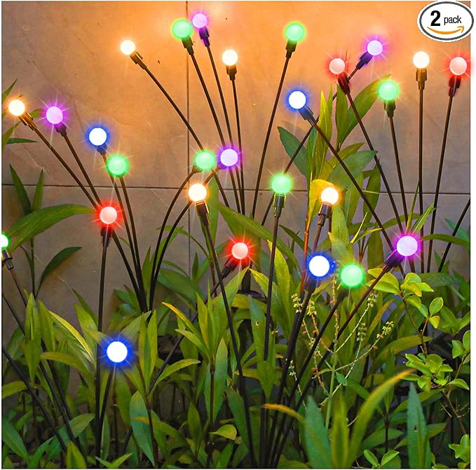 TONULAX Luces Solares de Jardín Oscilantes RGB – Se Balancean con el Viento