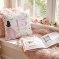 Almohada de Decoración Quinceañera Almohada Dulce Cojines para 15 Años de Quinceañera Regalos Cumpleaños Ideas para Regalo para Hija Hermana Amiga Decoraciones de Cumpleaños 15