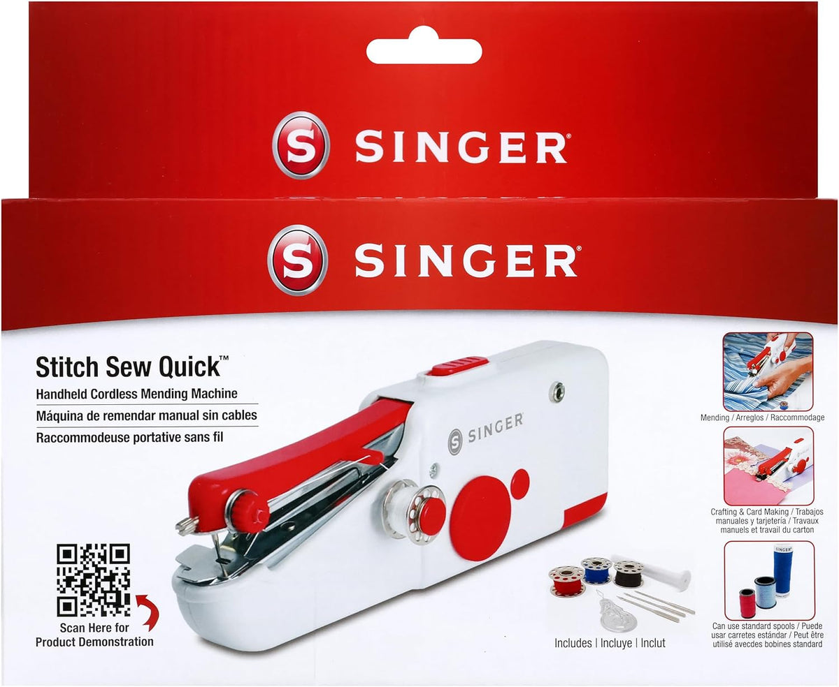 Máquina de coser portátil SINGER Stitch Sew Quick - Máquina de un solo hilo para reparaciones rápidas