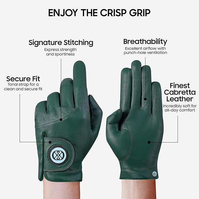 Guante de golf para mujer de CLAPLEY – Cuero Cabretta premium con marcador de bola magnético, diseño transpirable, buena elasticidad, regalo precioso para golfistas, tacto súper suave, para mano