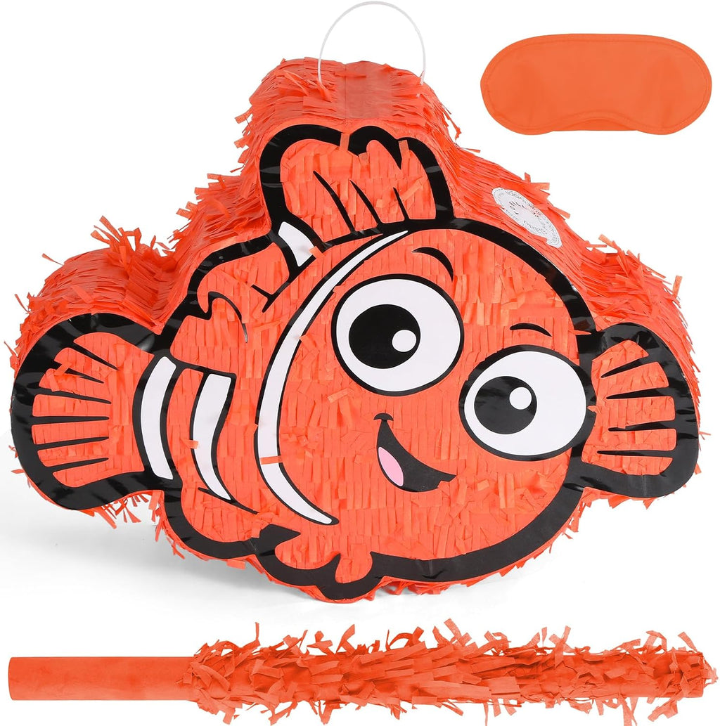 Piñata Birchio Nemo 16.5x12.6x4" – Incluye Venda para Ojos y Bate | Fiestas Infantiles y Temática Mexicana