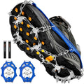 Crampones Cimkiz para hielo, agarres de tracción para nieve, botas, zapatos, mujeres y hombres, antideslizantes, 19 clavos de acero inoxidable, protección segura para senderismo, pesca, caminatas, escalada y montañismo. 