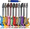 10 PACK Smilixin - Juego de guitarra inflable, 10 guitarras de 38 pulgadas y 1 inflador, juguete de estrella de rock