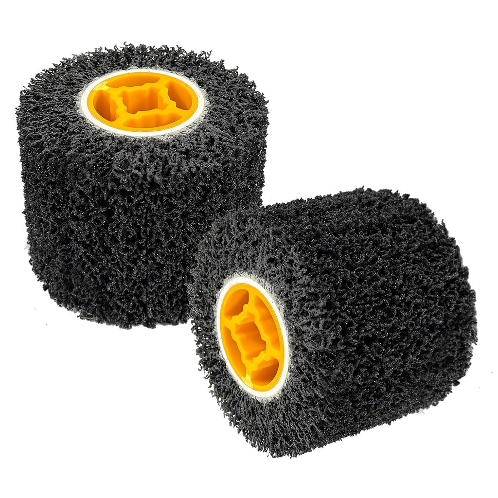 USADO-Set de 2 Ruedas Abrasivas 4.5x4 Pulgadas Grano 40 - Disco de Lijado para Pulidora Manual