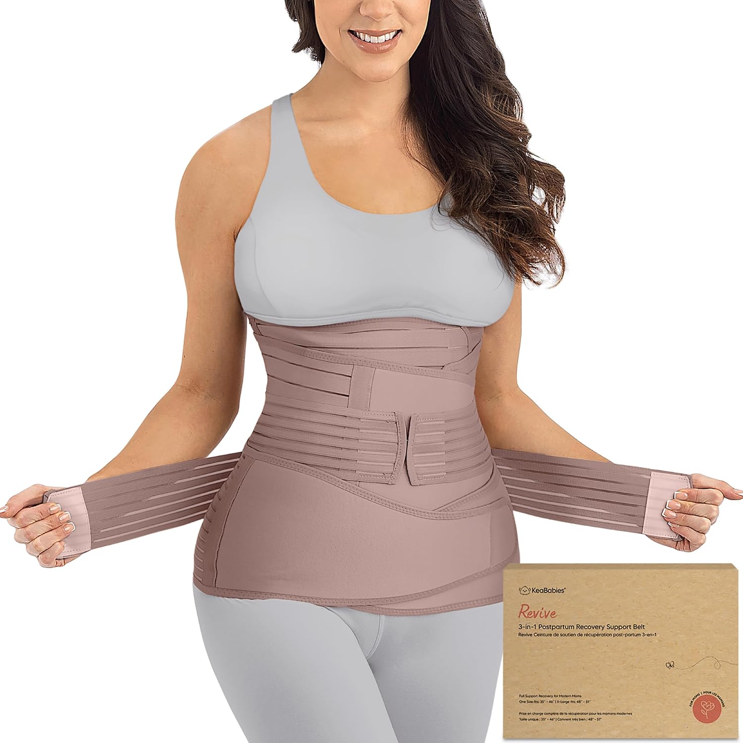 3 in 1 Postpartum Support Recovery Wrap - Belly Band, After Birth Brace, Slimming Girdles, Body Shaper Waist Shapewear, Post Surgery Pregnancy Support Band (Dusty Plum, M/L)