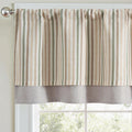 Cortina Valance de Lino a Rayas jinchan 50x18" – Filtra Luz, Estilo Farmhouse Rústico, Verde para Cocina y Baño