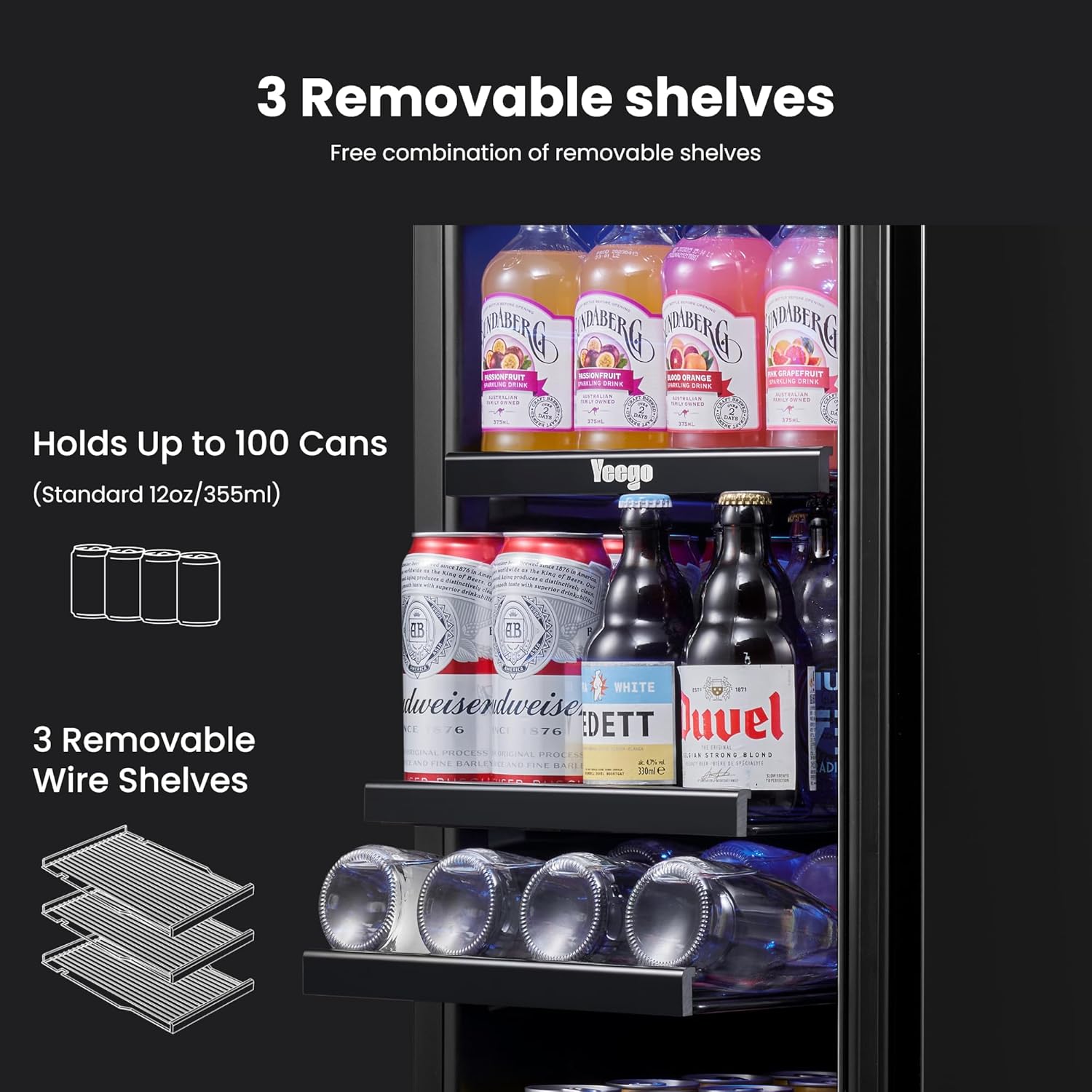 Refrigerador de bebidas Yeego de 15 pulgadas