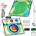 Golf Chipping Game Set, Large Double-Sided Golf Practice Mat, Portable Sticky Golf Game with 2 Clubs, 20 Sticky Balls for Indoor&Outdoor Yard, Family Fun (6FTx6FT