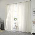 OWENIE Cortinas Transparentes 84 Pulgadas | Marfil | Set de 2 Paneles | para Dormitorio y Sala | Bolsillo para Barra | 42 x 84 Pulgadas cada una