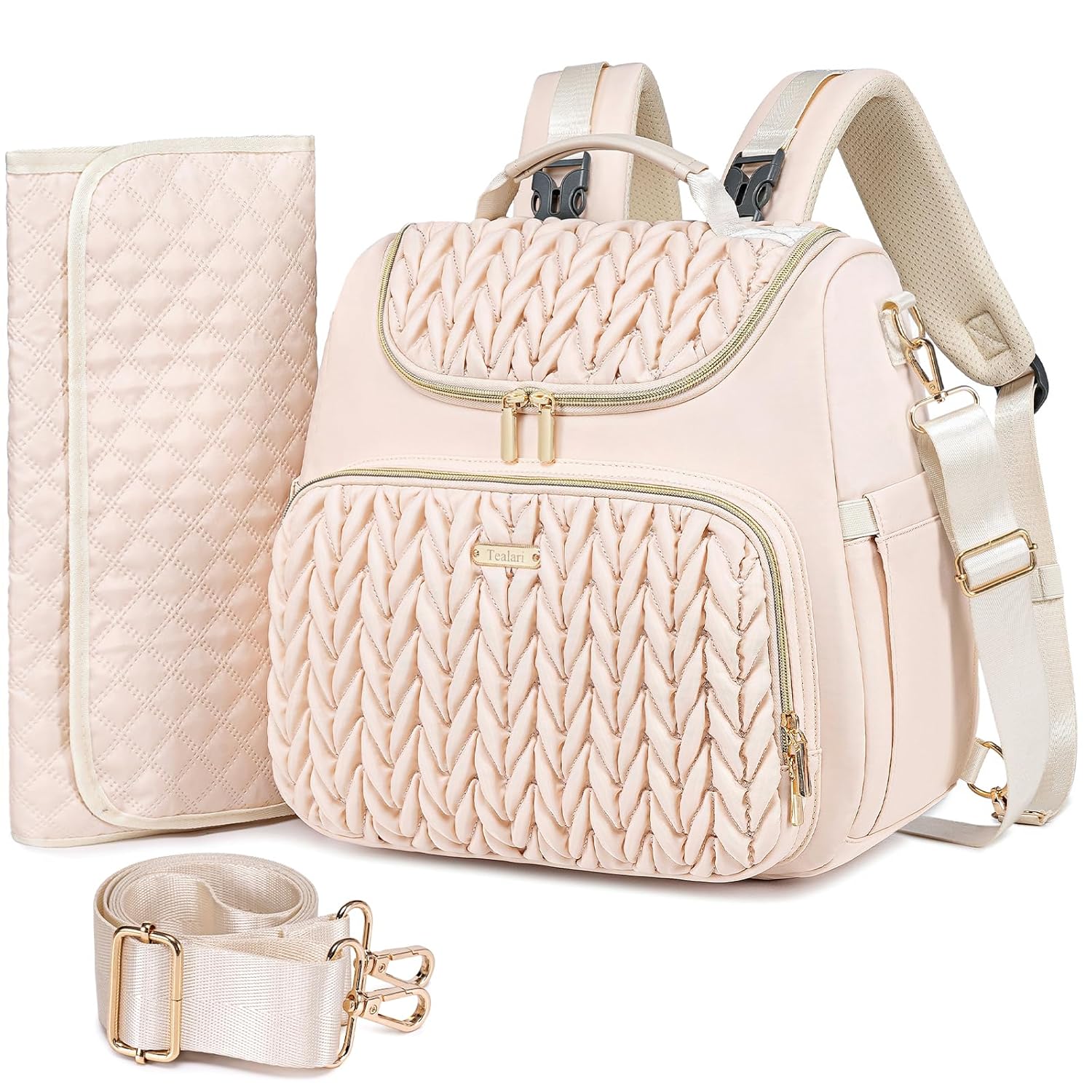 Tealari Mochila de Pañales Convertible 4 en 1 | Impermeable con Cambiador | Bolsa para Bebé, Cochecito y Bandolera
