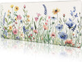 LIMKRIAN Mouse Pad Grande con Diseno Floral, Alfombrilla de Escritorio XL con Bordes Cosidos Antideslizante, para Computadora y Laptop, 31.5 x 11.8 Pulgadas