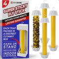 Trampas adhesivas para moscas Fly Stick para interiores y exteriores (paquete de 4). Tiras de cinta adhesiva no tóxicas para atrapar moscas. Ideales para colgar en el hogar. Atrapa todo tipo de insectos y mosquitos