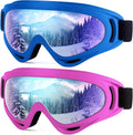 Gafas de Ski para Niños y Adultos — Paquete de 2, Protección UV, Deportes de Nieve
