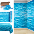 USADO - Mantel Plástico Irenare de Olas del Mar | Rollo de 54 Pulgadas x 100 Pies | Diseño Azul de Agua para Fiestas de Playa, Piscina y Baby Shower