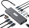 Estación de Acoplamiento Acer para 3 Monitores, Concentrador USB-C 13 en 1 con HDMI 4K@60Hz, Ethernet 1 Gbps, Datos 10Gbps, 100W PD, Compatible Acer, XPS, Spectre, Surface, Mac
