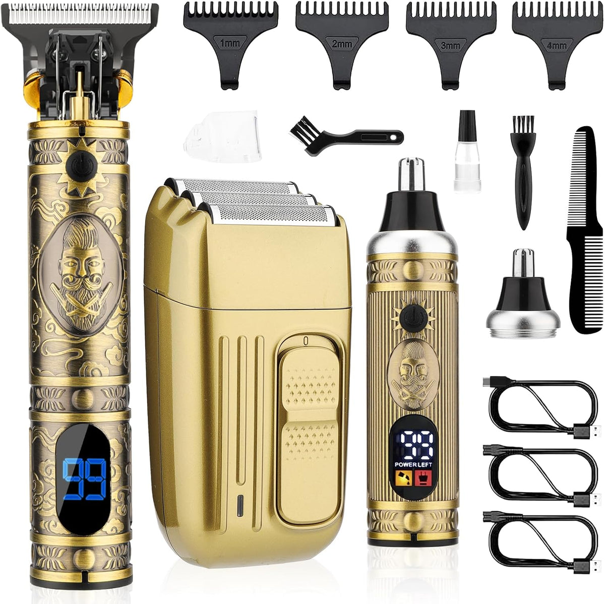 Set de cortapelos Saoilli inalámbrico para hombre con 180 minutos