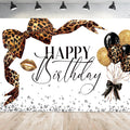 Telón de Fondo para Cumpleaños Estilo Coquette – Lazo Estampado Leopardo 7x5 Pies | Fotografía y Fiestas