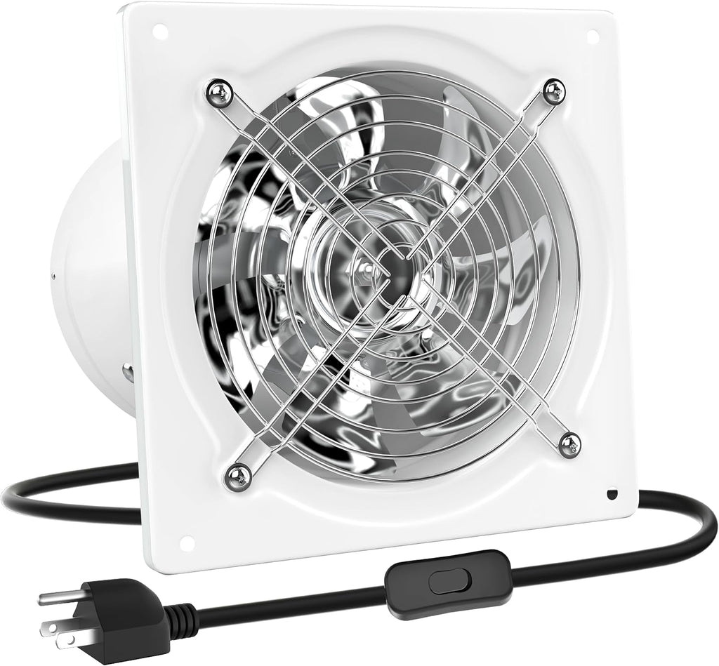 Ventilador Extractor HG Power 8 Pulgadas con Interruptor – 576 CFM, Montaje en Pared, Blanco